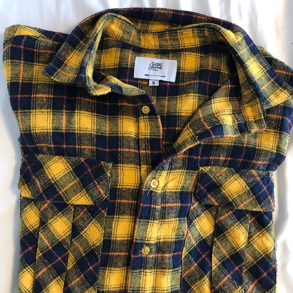 Yellow Flannel Button Down - Picture 2 of 2
